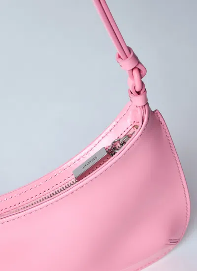 Jacquemus Le Bisou Perle Leather Shoulder Bag In Pink