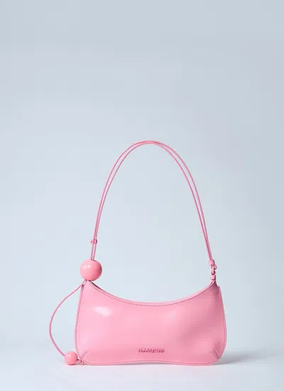 Jacquemus Le Bisou Perle Leather Shoulder Bag In Pink