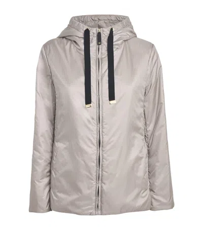 Max Mara The Cube Hooded Puffer Jacket In Gray
