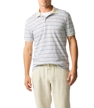 Rodd & Gunn Somes Island Stripe Cotton Polo In Blue