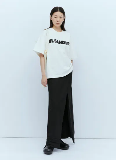 Jil Sander Women Ivory Cotton Oversize T-shirt In Multi