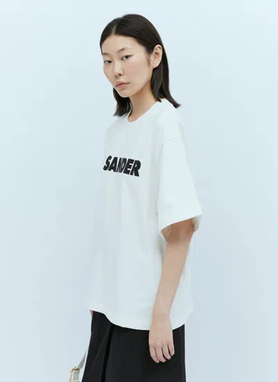 Jil Sander Women Ivory Cotton Oversize T-shirt In Multi