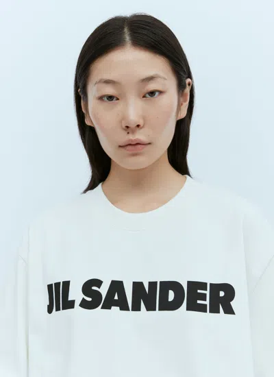 Jil Sander Women Ivory Cotton Oversize T-shirt In Multi
