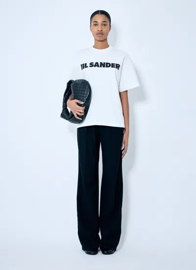Jil Sander Women Ivory Cotton Oversize T-shirt In Multi