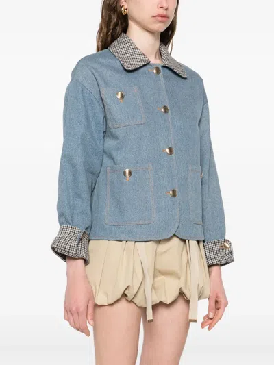 Sandro Denim Jacket In Blue