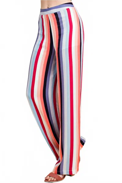 Honey Punch Luna Striped Pants In Dark Multi In Multi