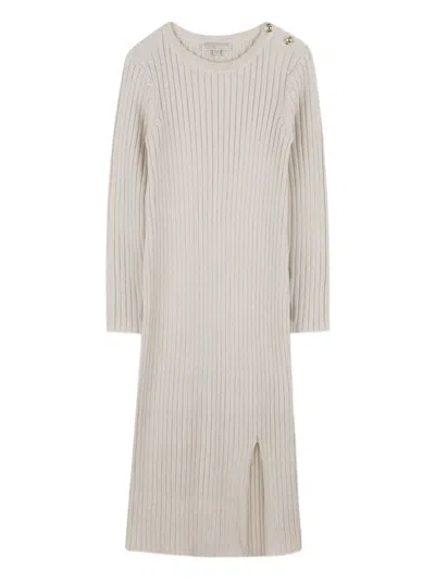 罗纹针织超长连衣裙