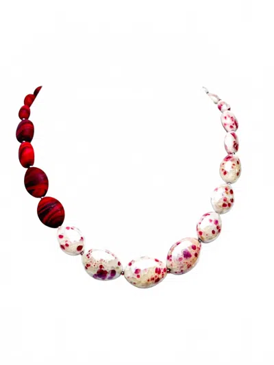 Antica Murrina Women's Murrano Glass Two Toned Necklace In Red In Red