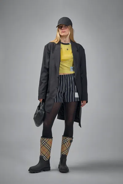 Miharayasuhiro Smily Face Printed Mini Tee In Yellow