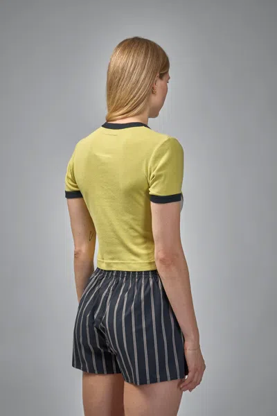 Miharayasuhiro Smily Face Printed Mini Tee In Yellow