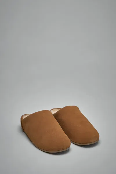 Ugg Slip-on Sandals With Smooth Suede Exterior In Brown