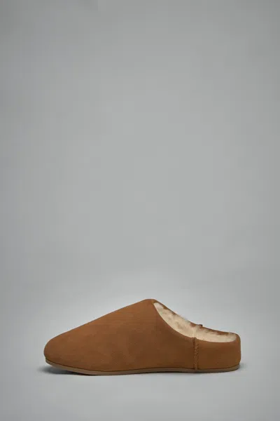 Ugg Slip-on Sandals With Smooth Suede Exterior In Brown