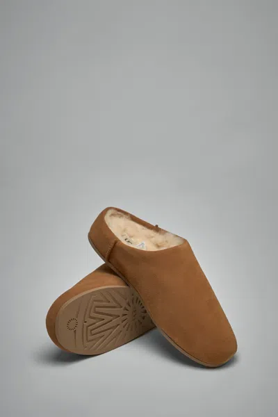 Ugg Slip-on Sandals With Smooth Suede Exterior In Brown
