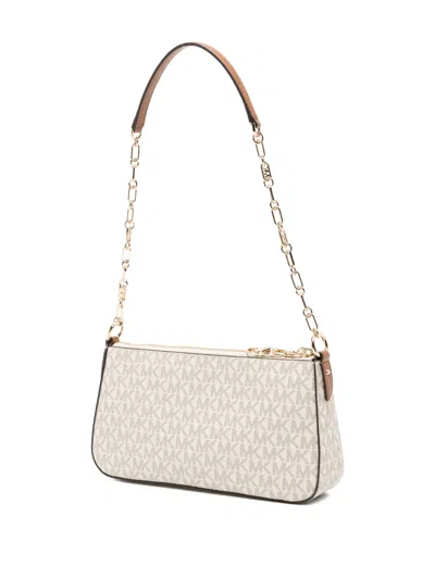 Michael Kors Chain Strap Leather Trim Shoulder Bag In Neutral
