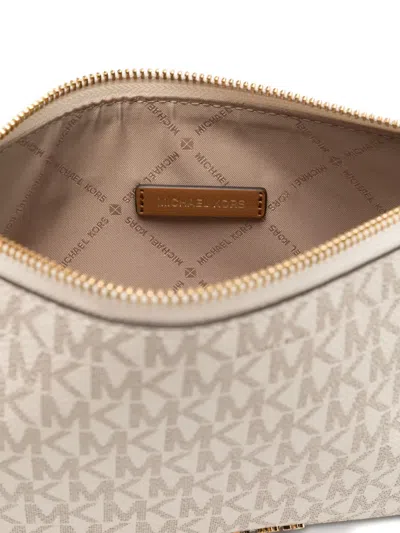 Michael Kors Chain Strap Leather Trim Shoulder Bag In Neutral