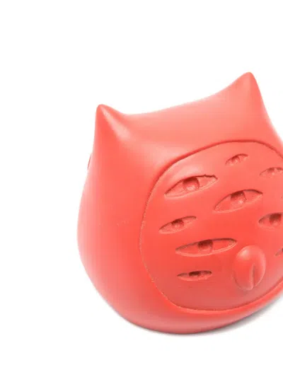 Charles Jeffrey Loverboy Multiple-eyes Owl-shaped Bookend In Red