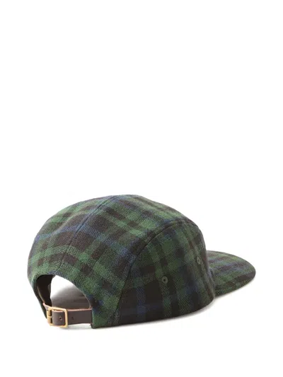 Visvim Check-pattern Adjustable Cap In Green