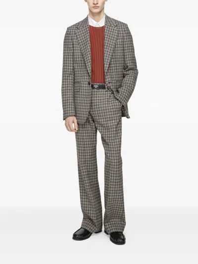 Acne Studios Checked Wool Blazer In Multi