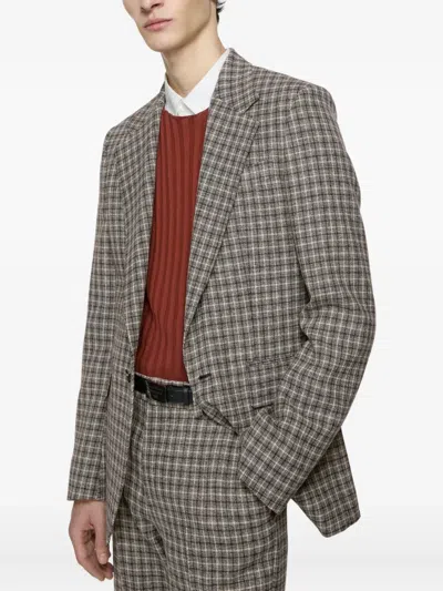 Acne Studios Checked Wool Blazer In Multi