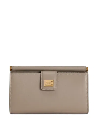 Dolce & Gabbana Clasp-fastening Leather Mini Bag In Neutral