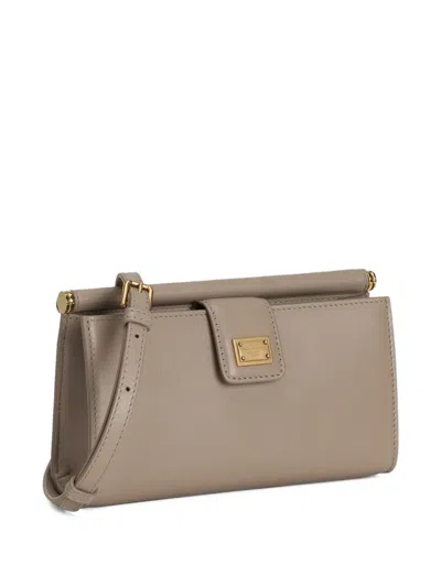 Dolce & Gabbana Clasp-fastening Leather Mini Bag In Neutral