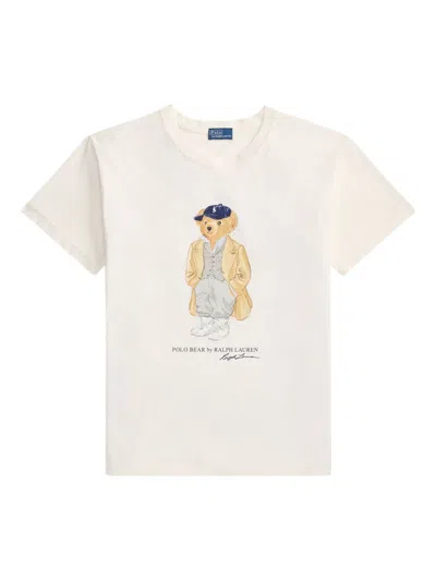 Polo Ralph Lauren White Polo Bear T-shirt In White