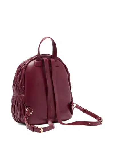 Liu •jo Quilted Burgundy Red Backpack With Adjustable Straps And Logo Plaque In Burgundy