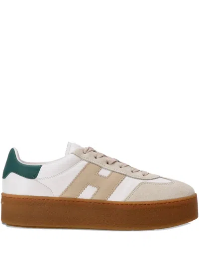 Hogan Cool Platform Leather Low-top Sneakers In Neutral