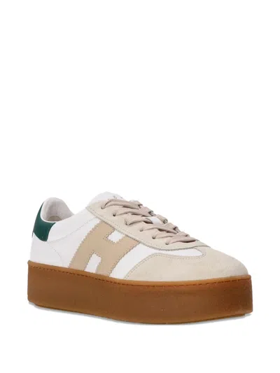 Hogan Cool Platform Leather Low-top Sneakers In Neutral