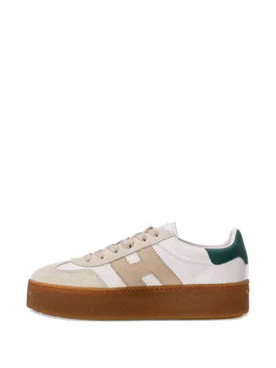 Hogan Cool Platform Leather Low-top Sneakers In Neutral