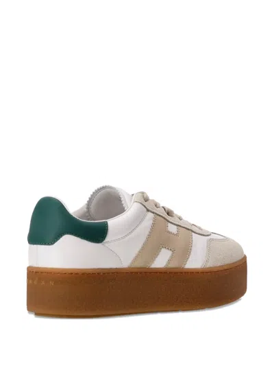 Hogan Cool Platform Leather Low-top Sneakers In Neutral