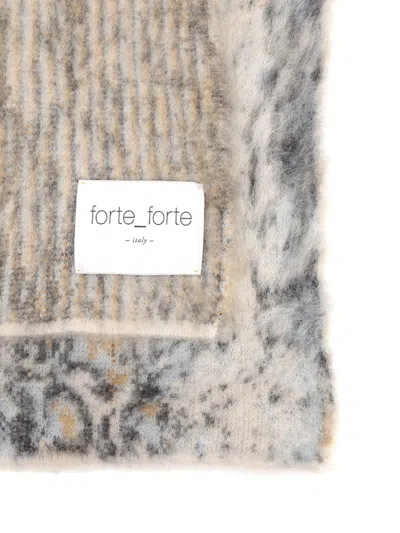 Forte Forte Scarf With Plumes De Python Jacquard Motif In Gray