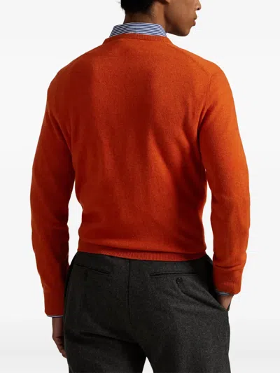 Polo Ralph Lauren Crewneck Sweatshirt In Fine Italian Wool In Orange