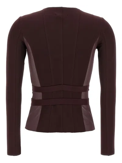 Elisabetta Franchi Bustier Blazer In Brown