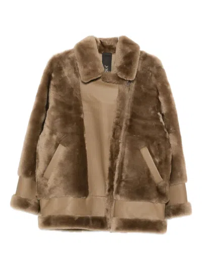 Blancha Reversible Sheepskin In Brown