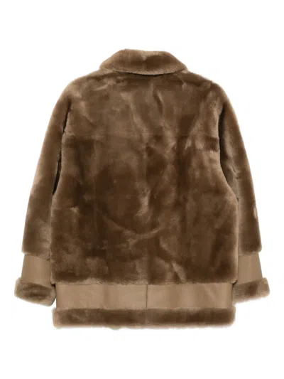 Blancha Reversible Sheepskin In Brown