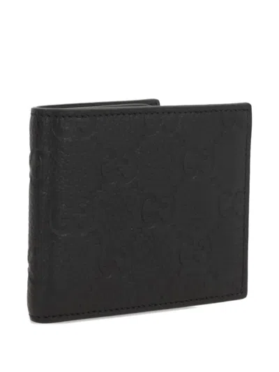 Gucci Gg-monogram Leather Wallet In Black