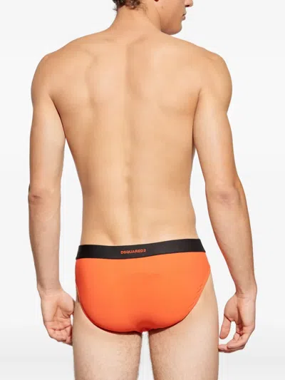 Dsquared2 Logo-detail Briefs In Orange