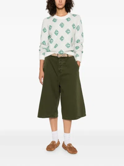 Casablanca Patterned Crew-neck Sweater In White