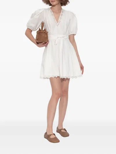 Ulla Johnson Camila Short Sleeve Mini Dress In Pristine In White