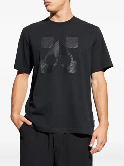 Moose Knuckles Logo-plaque Cotton T-shirt In Black