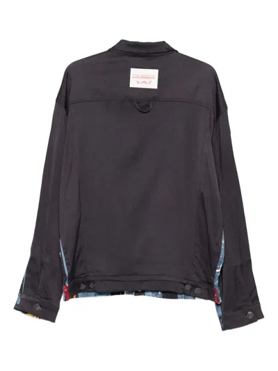 Charles Jeffrey Loverboy Painted-stripe Denim Jacket In Blue