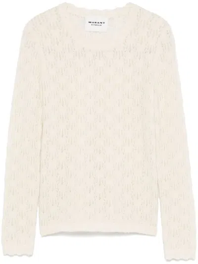 Isabel Marant Étoile Obeline Perforated Alpaca Blend Sweater In Neutral