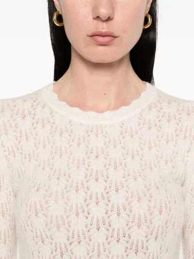 Isabel Marant Étoile Obeline Perforated Alpaca Blend Sweater In Neutral