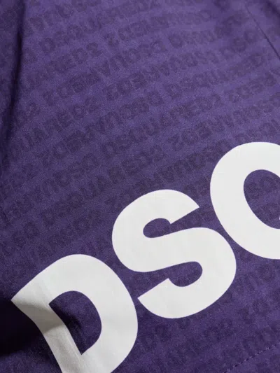 Dsquared2 Logo-print Drawstring Swim Shorts In Blue