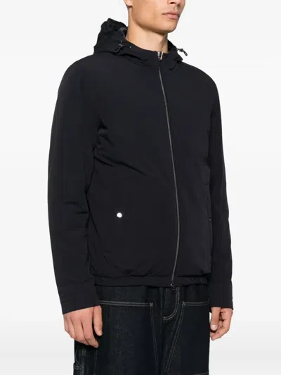Herno Hooded Long Sleeve Jacket With Elasticated Hem In Black