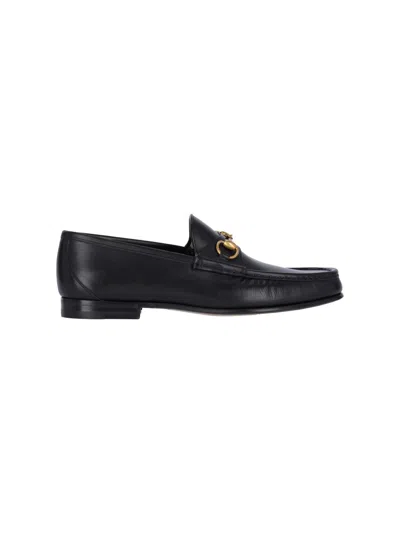 Gucci Men Jordaan Leather Loafers In Black