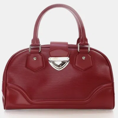 Pre-owned Louis Vuitton Epi Bowling Montaigne Gm In Red