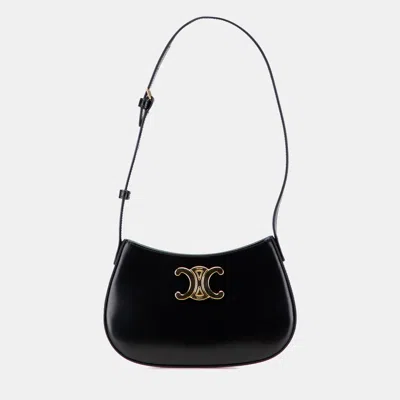 Pre-owned Celine Black Medium Shiny Calfskin Tilly Shoulder Bag