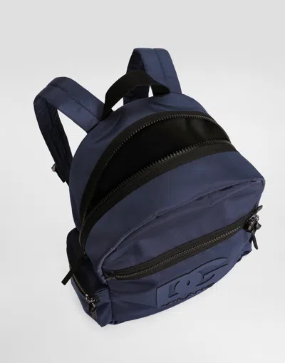 Dolce & Gabbana Logo-embossed Backpack In Blue